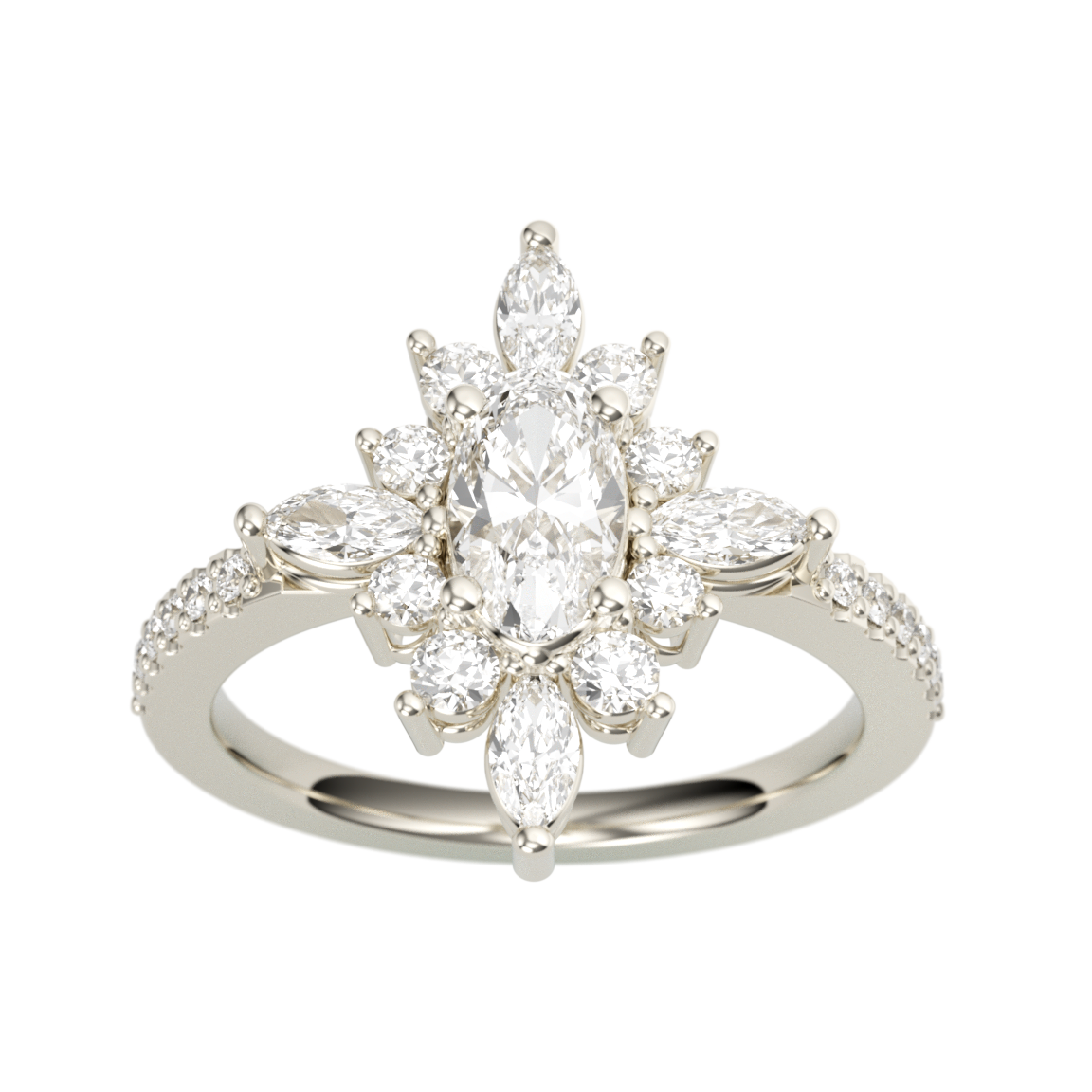 Vintage-Inspired Starburst Gold Diamond Ring