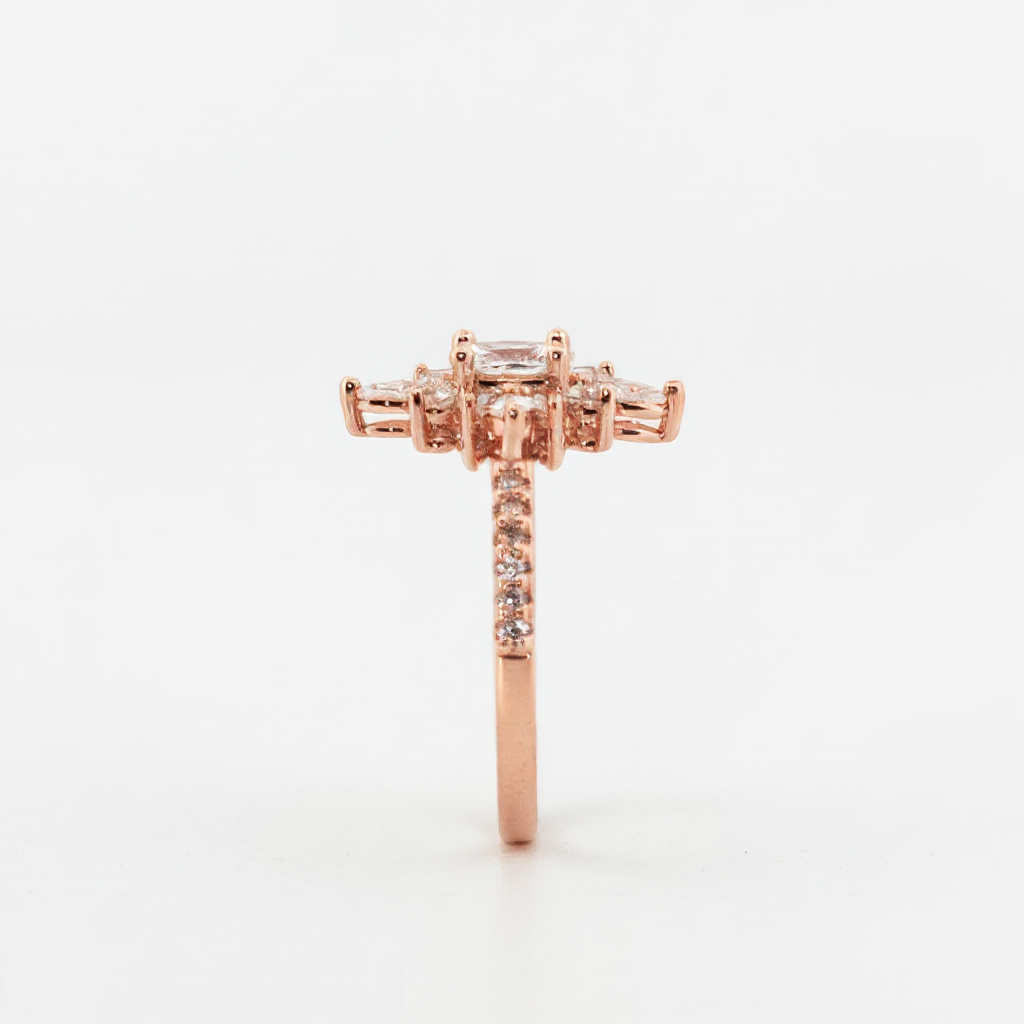 Vintage-Inspired Starburst Gold Diamond Ring