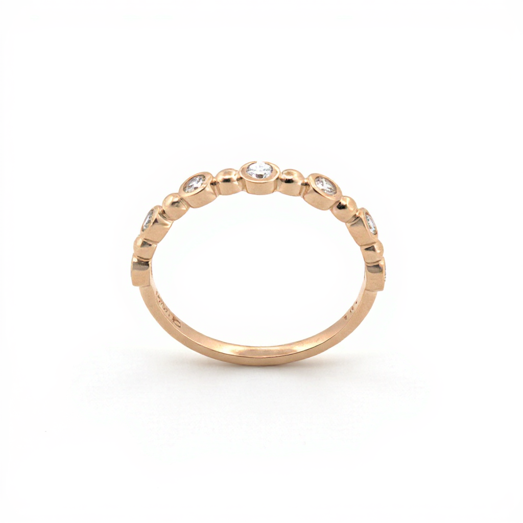 Diamond Bezel Alternating Wedding Band