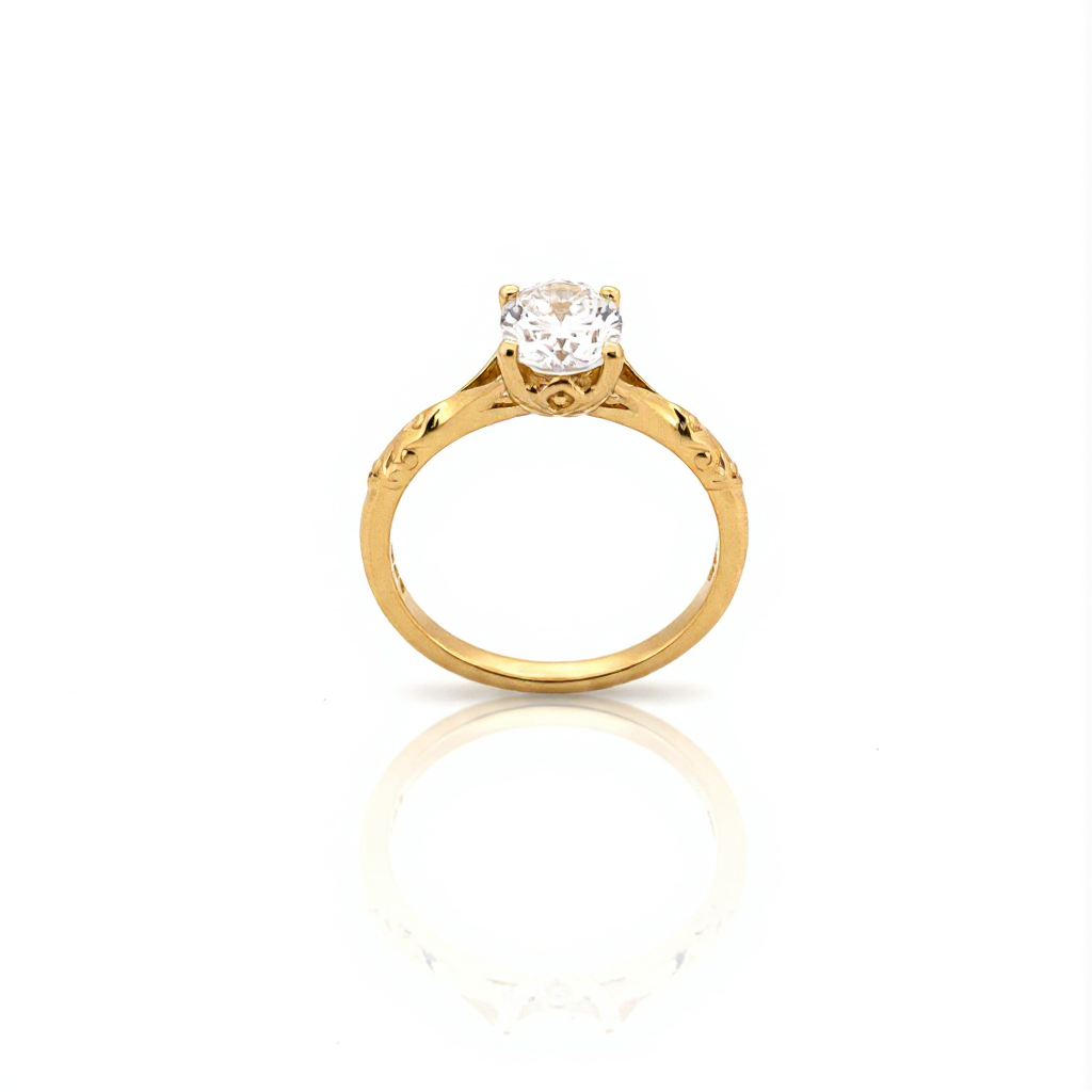 Vintage-Inspired Oval Diamond Engagement Ring