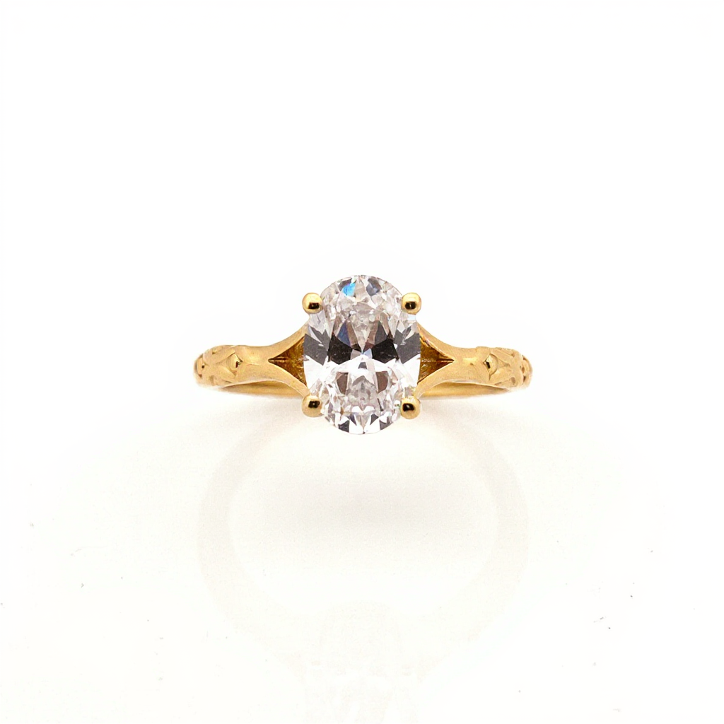 Vintage-Inspired Oval Diamond Engagement Ring