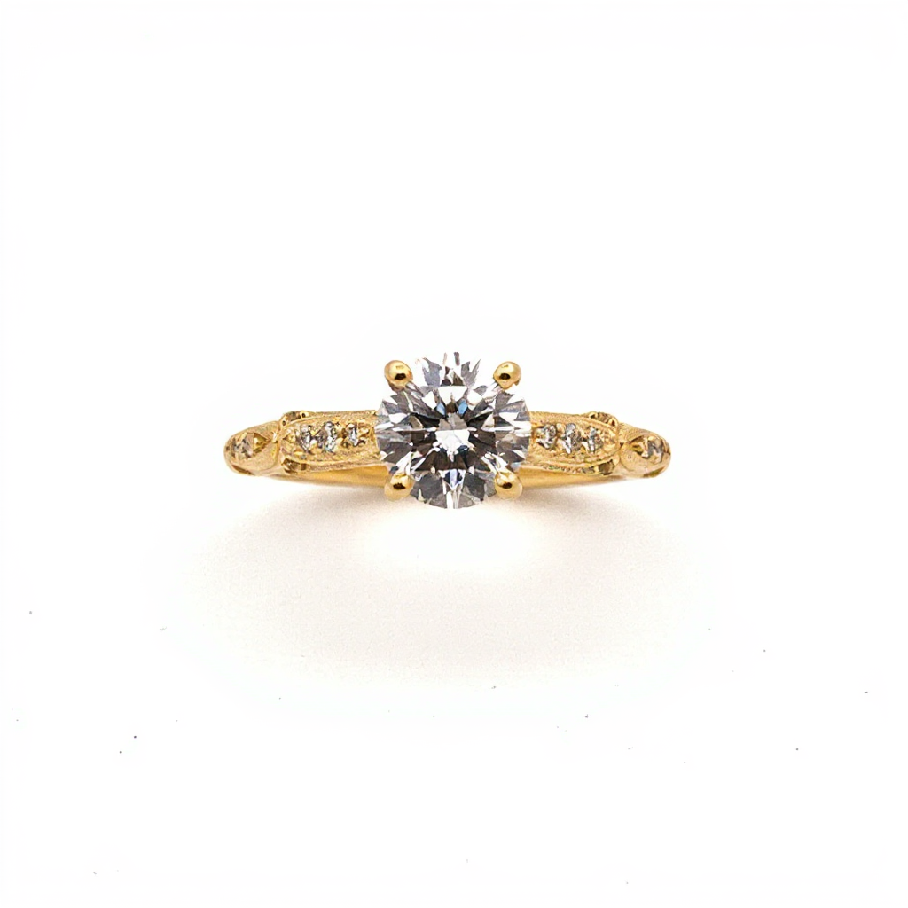 Vintage-Inspired Round Solitaire Engagement Ring