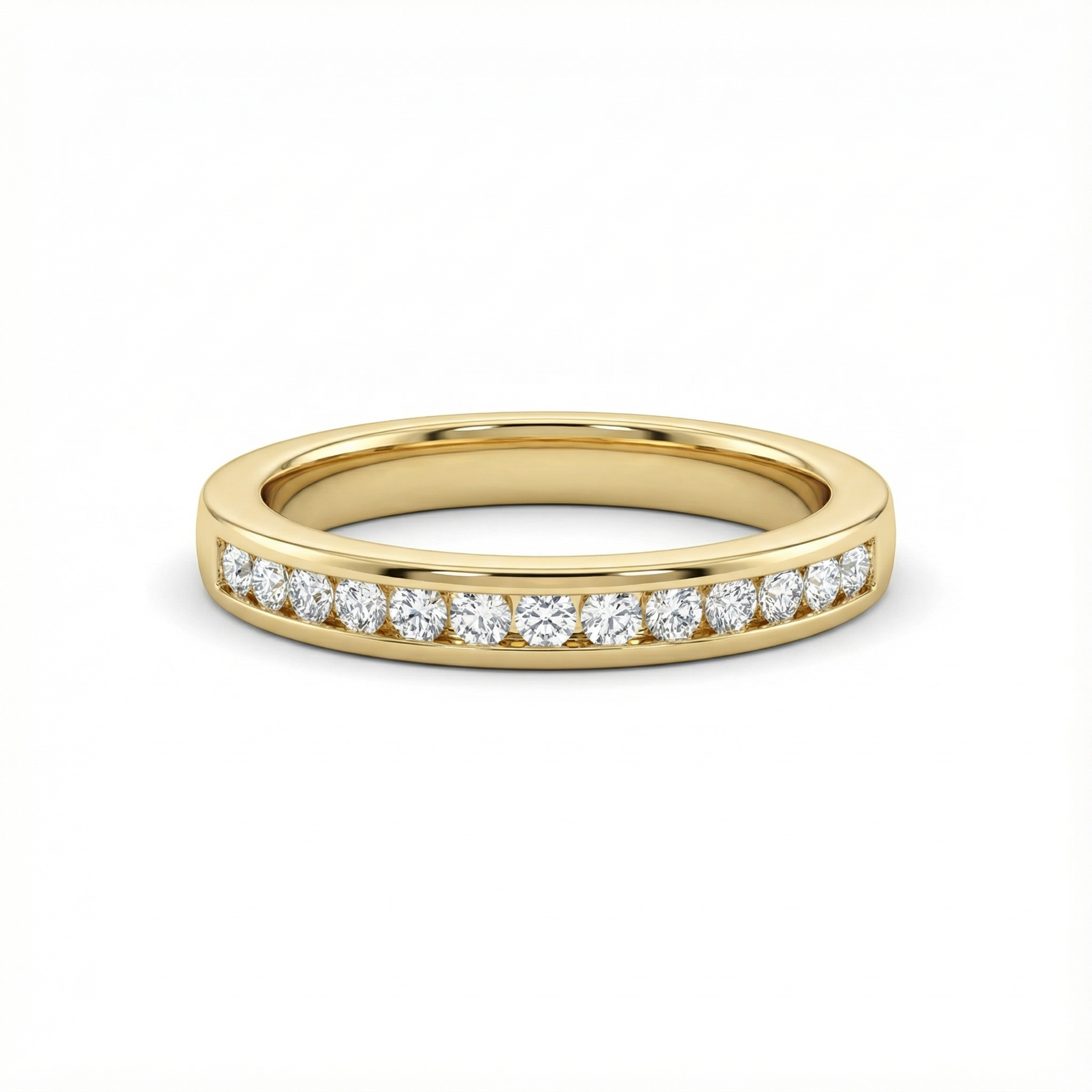 Diamond Channel Wedding Band