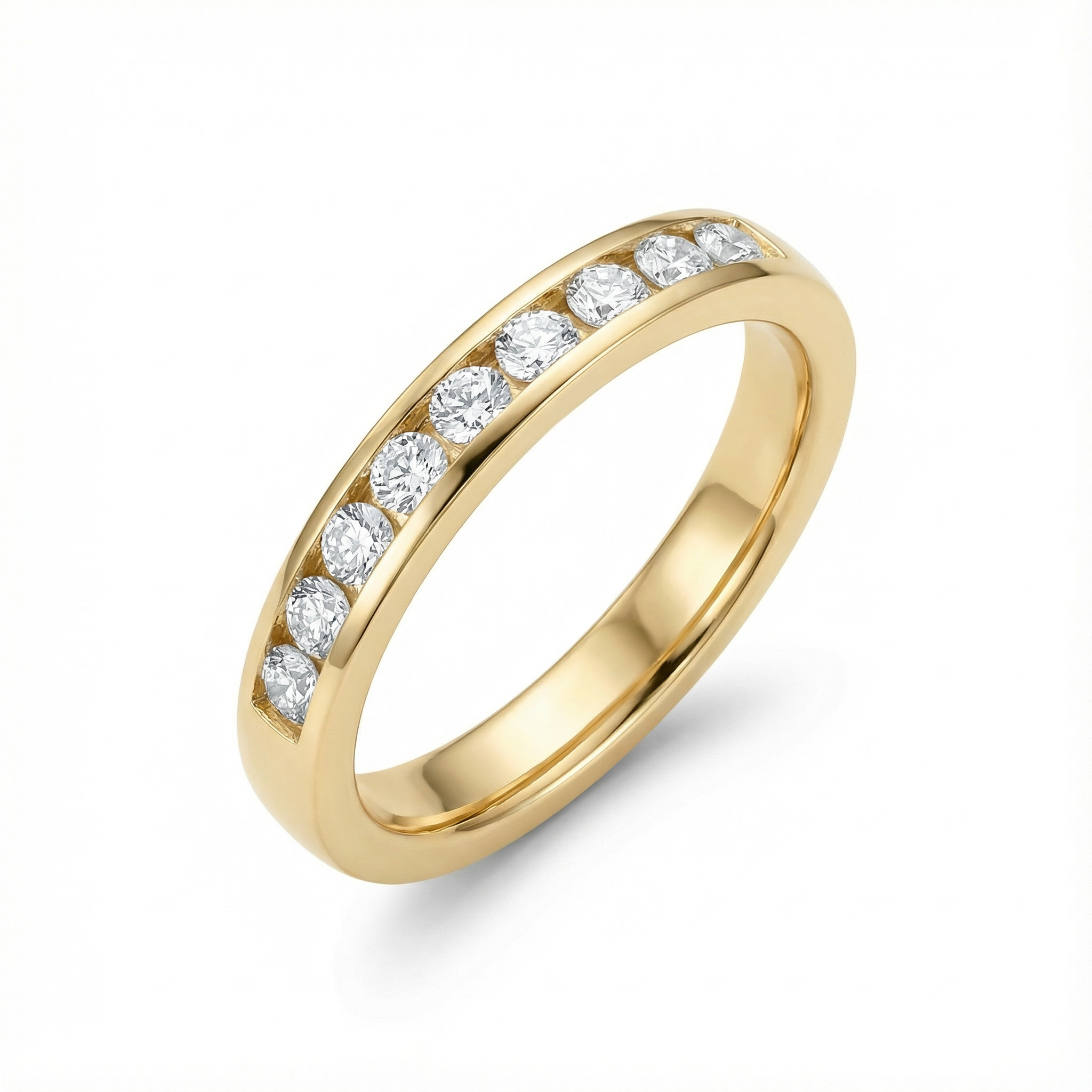 Diamond Channel Wedding Band