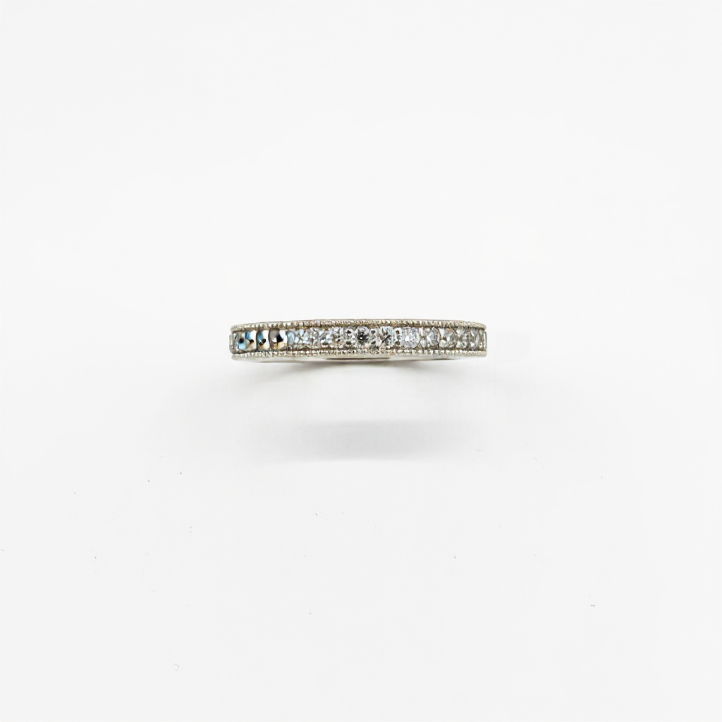 Diamond Channel Wedding Bandwith Milgrain Detail