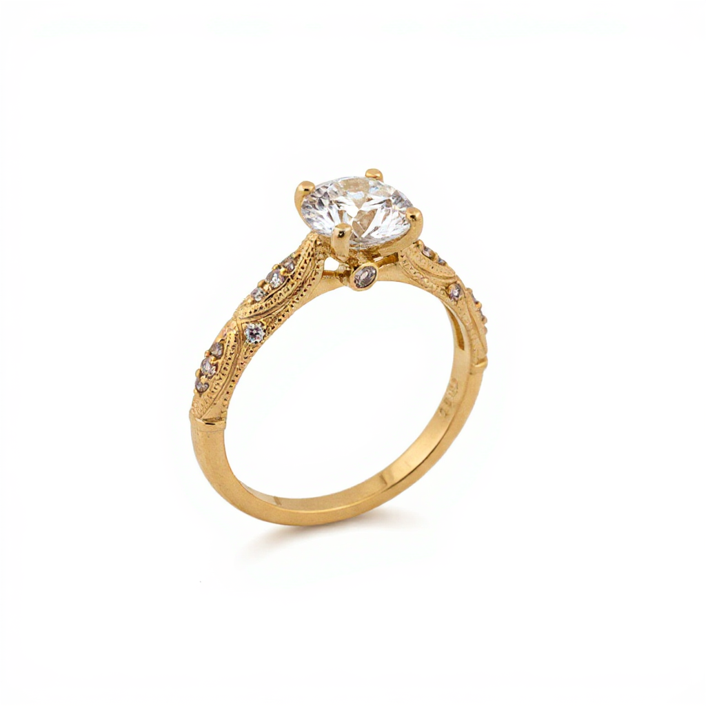 Vintage-Inspired Round Solitaire Engagement Ring